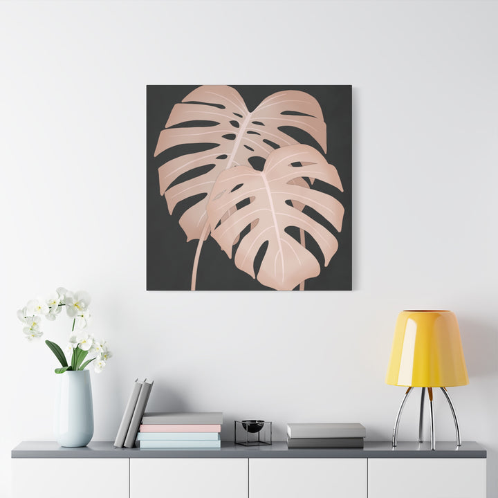 Pink Monstera Canvas Print – Botanical Wall Art