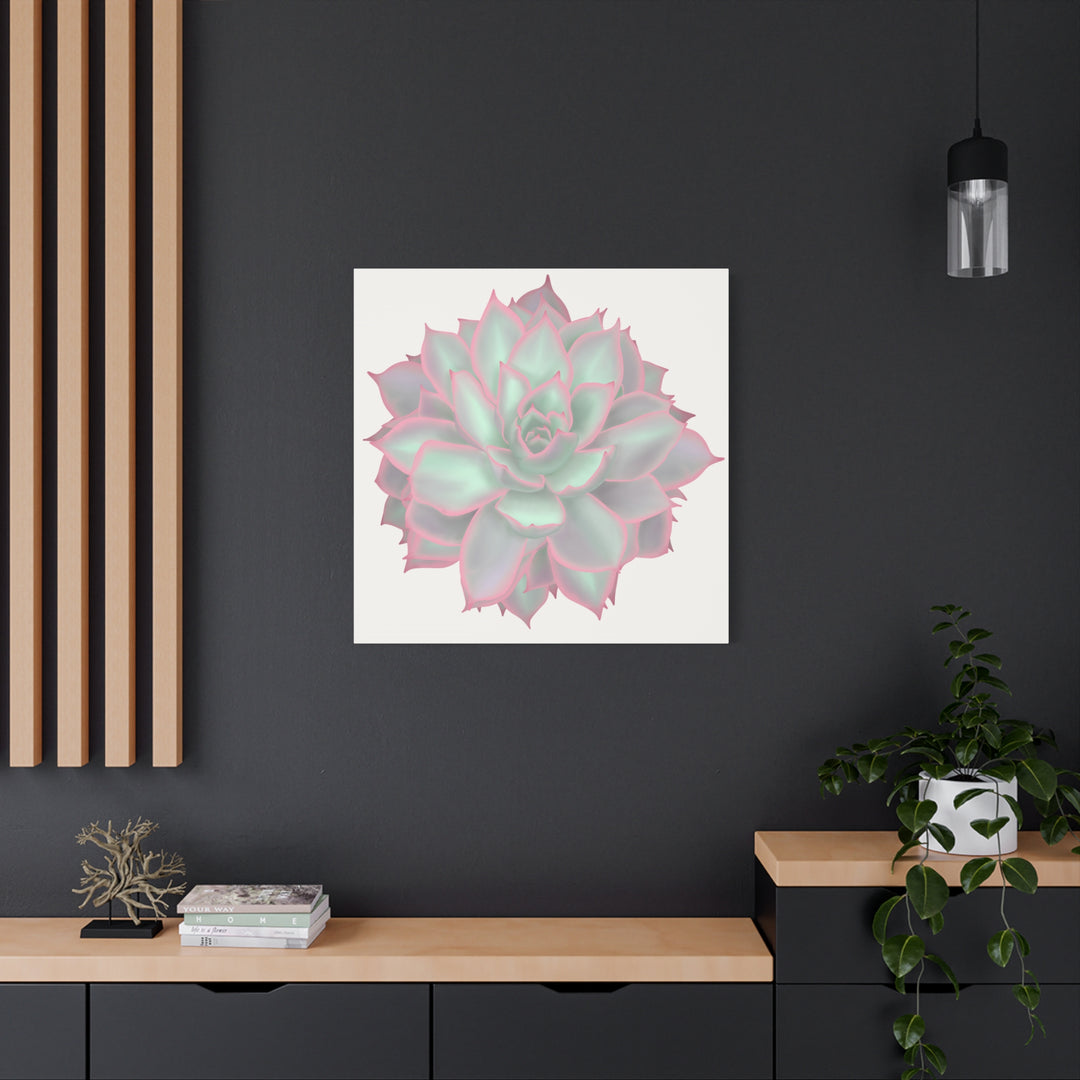 Echeveria Violet Queen Canvas Wall Art Rosette Succulent Print With Matte Finish