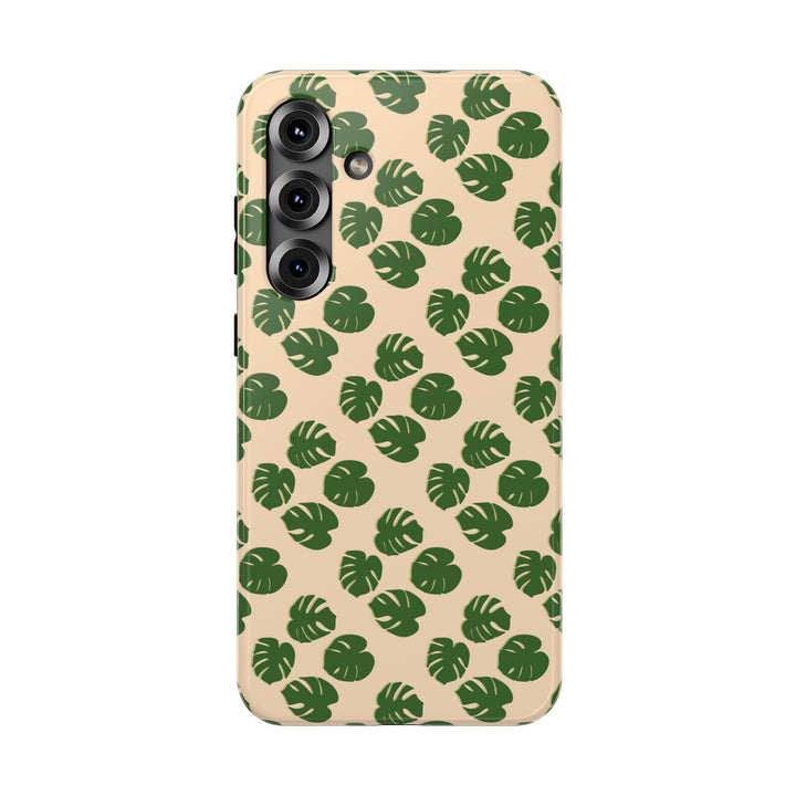 Monstera Pattern Phone Case – Dual Layer Protective Cover