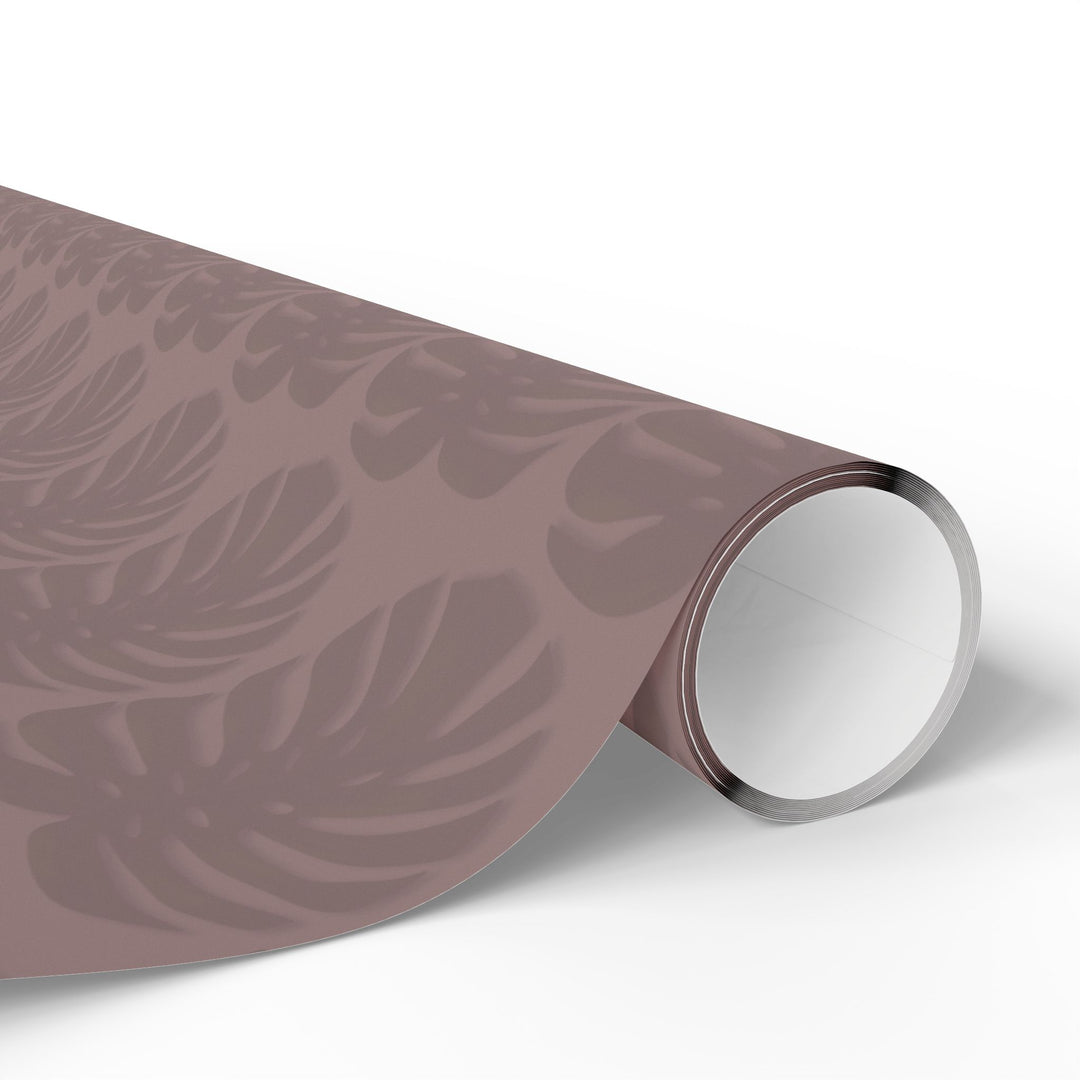 Monstera Wrapping Paper — Mauve Leaf Gift Wrap (Neutral Botanical Holiday & Birthday)