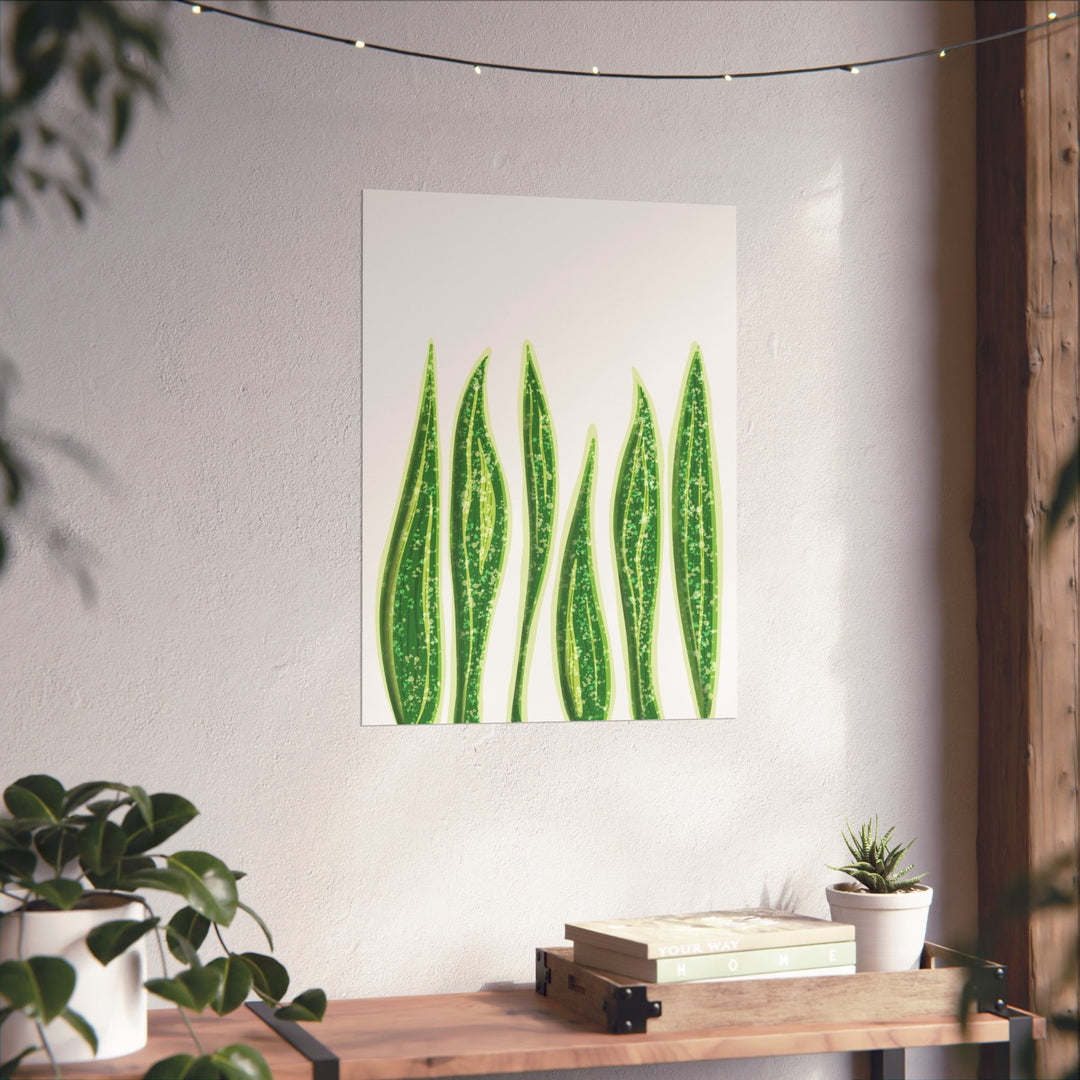 Snake Plant Print The Potted Pixel Large Botanical Poster Matte Finish Unframed Wall Art