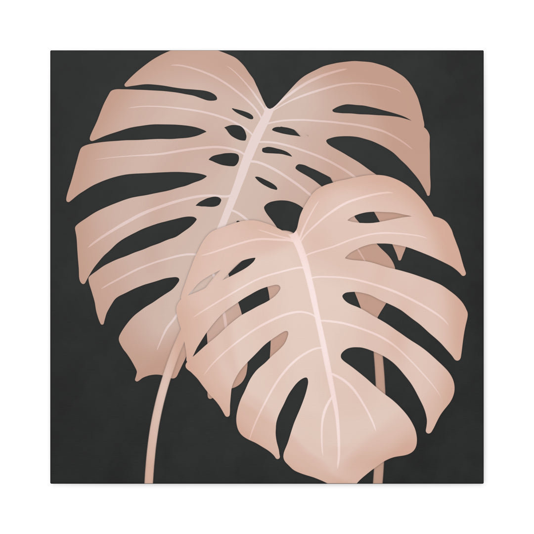 Pink Monstera Canvas Print – Botanical Wall Art