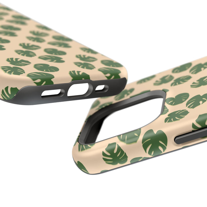 Monstera Pattern Phone Case – Dual Layer Protective Cover
