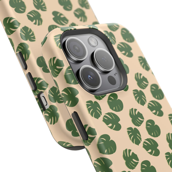 Monstera Pattern Phone Case – Dual Layer Protective Cover
