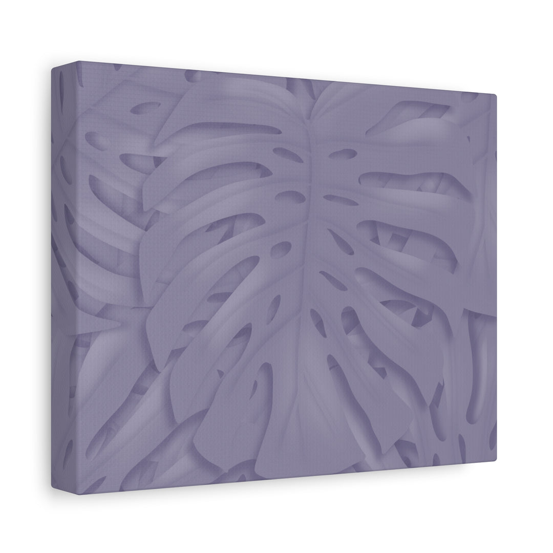 Violet Monstera Canvas Print Stretched Matte Wall Art for Bedroom and Living Room Decor