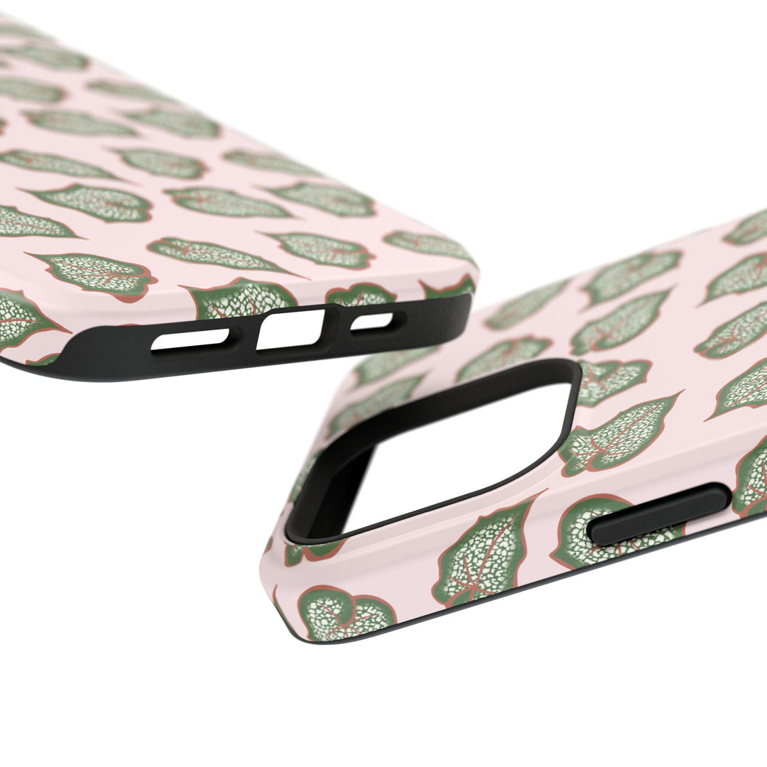 Begonia Pattern Phone Case – Dual Layer Protective Cover