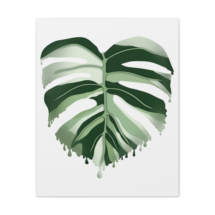 Melting Monstera Albo Canvas Large Indoor Wall Art Print Matte Finish Tropical Home Decor