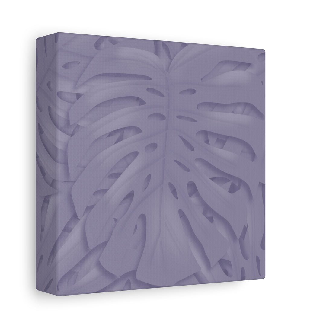 Violet Monstera Canvas Print Stretched Matte Wall Art for Bedroom and Living Room Decor