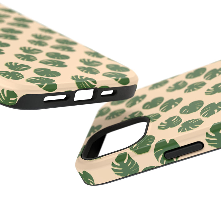 Monstera Pattern Phone Case – Dual Layer Protective Cover