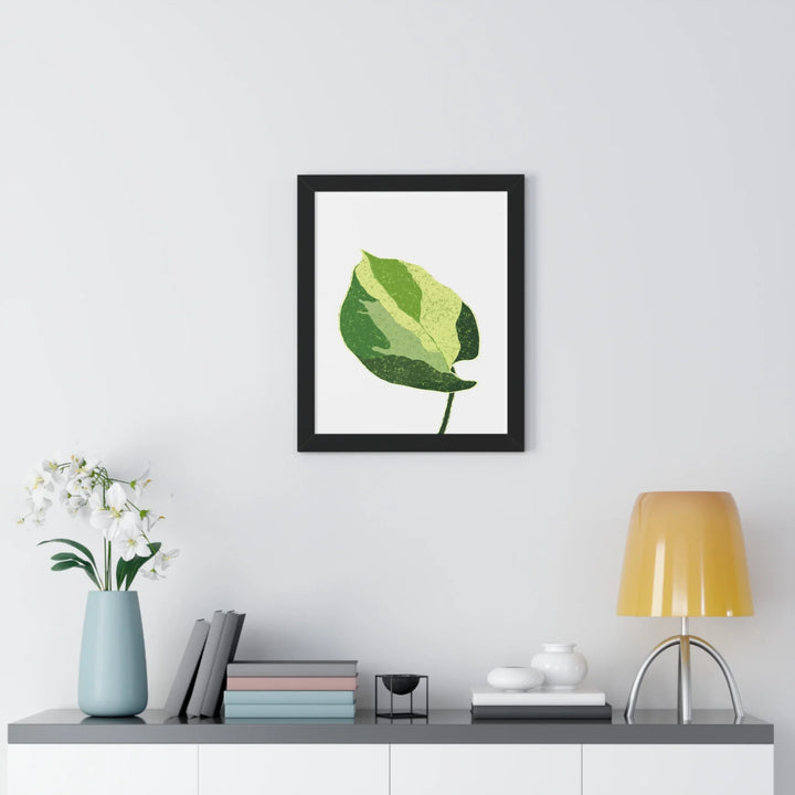 Manjula Pothos Print Framed Wall Art With Heart Shaped Leaves Matte Finish Indoor Plant Decor