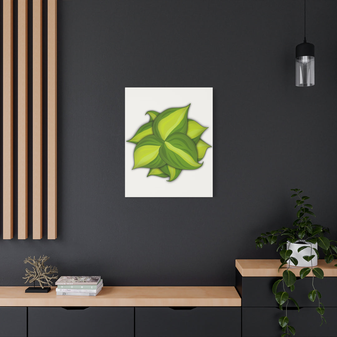 Philodendron Brasil Canvas Print Matte Stretched Canvas Indoor Plant Art For Modern Greenery Decor