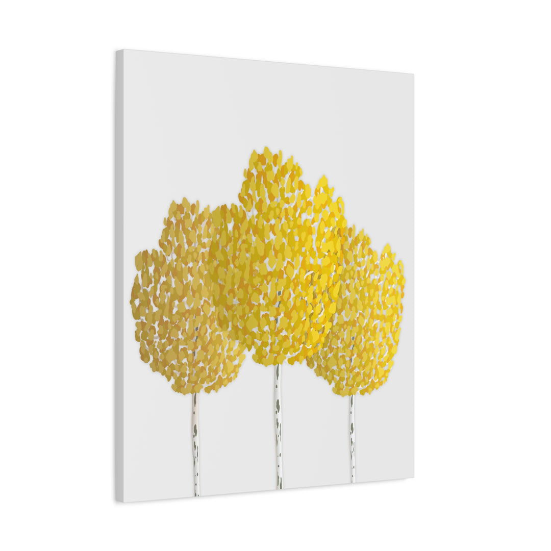 Fall Aspen Canvas Wall Art Print Quaking Aspen Yellow Fall Foliage on Durable Cotton Canvas