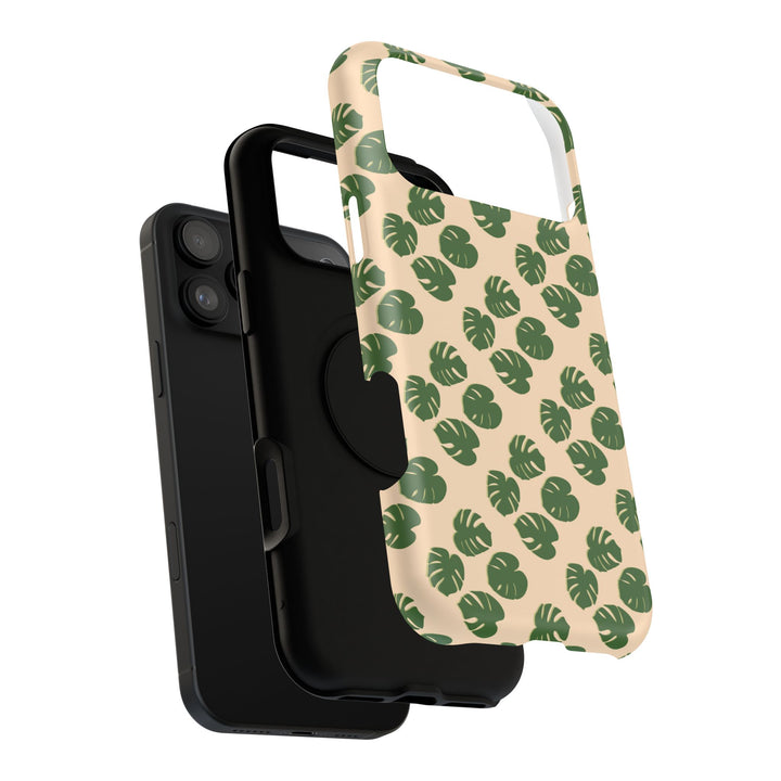 Monstera Pattern Phone Case – Dual Layer Protective Cover