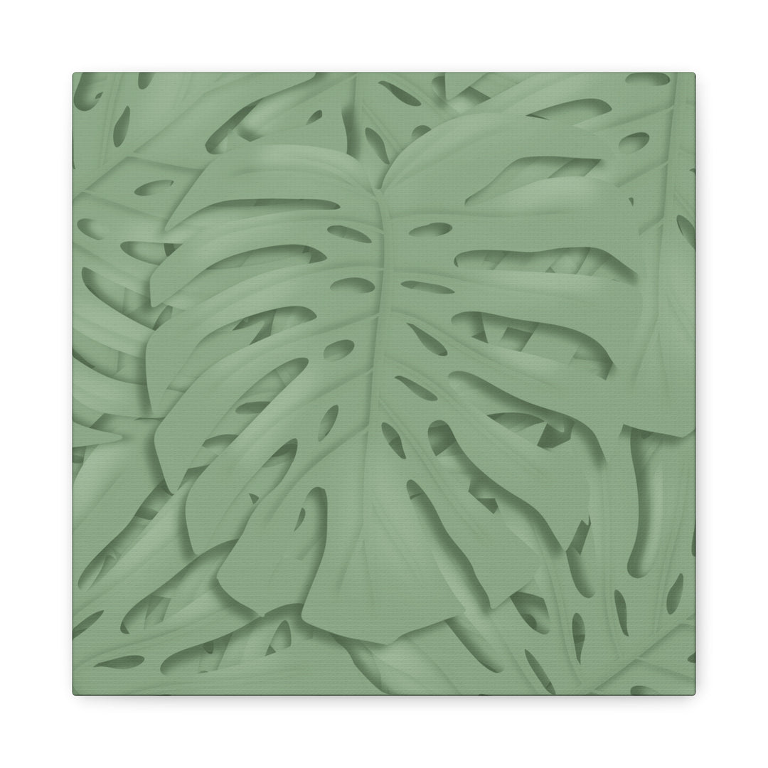 Monstera Canvas Art The Potted Pixel 24x36 Inches Matte Finish Wall Decor Botanical Green Leaf Print