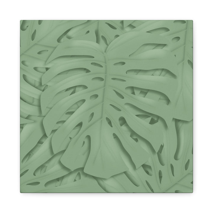 Monstera Canvas Art The Potted Pixel 24x36 Inches Matte Finish Wall Decor Botanical Green Leaf Print