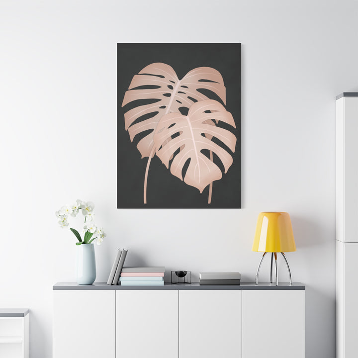 Pink Monstera Canvas Print – Botanical Wall Art