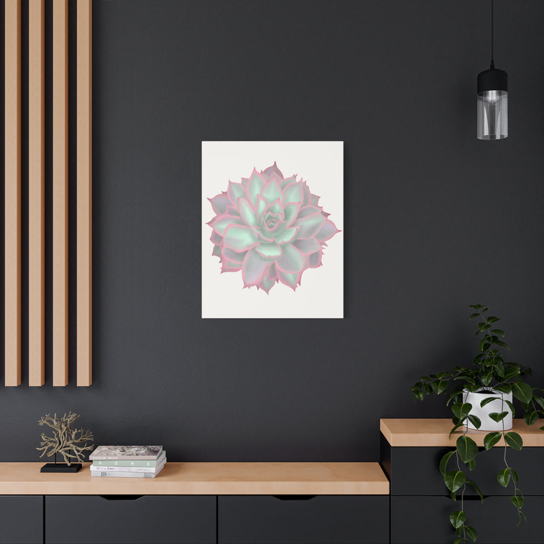 Echeveria Violet Queen Canvas Wall Art Rosette Succulent Print With Matte Finish
