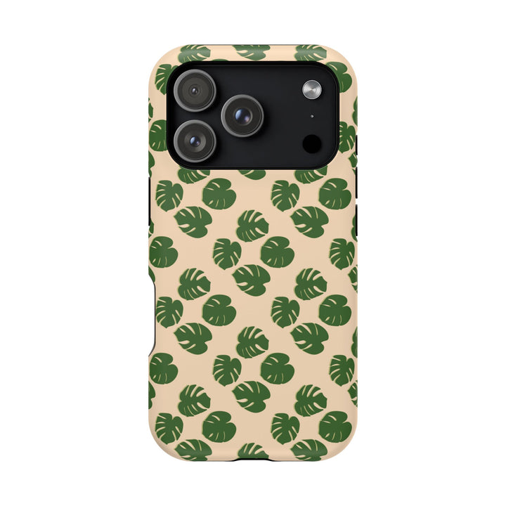 Monstera Pattern Phone Case – Dual Layer Protective Cover