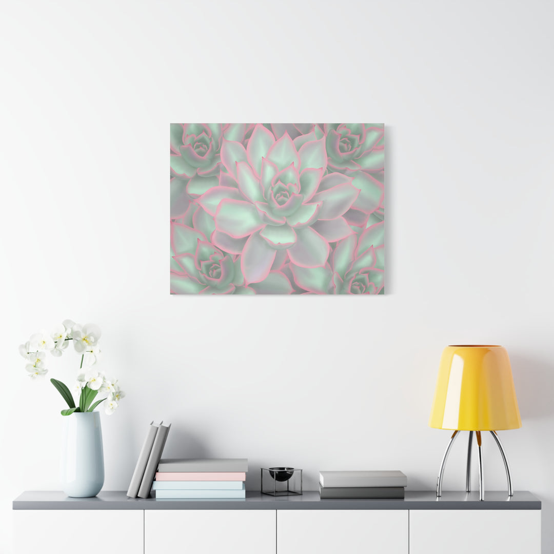 Echeveria Violet Queen Canvas Wall Art Succulent Print Matte Botanical Decor For Indoor Spaces
