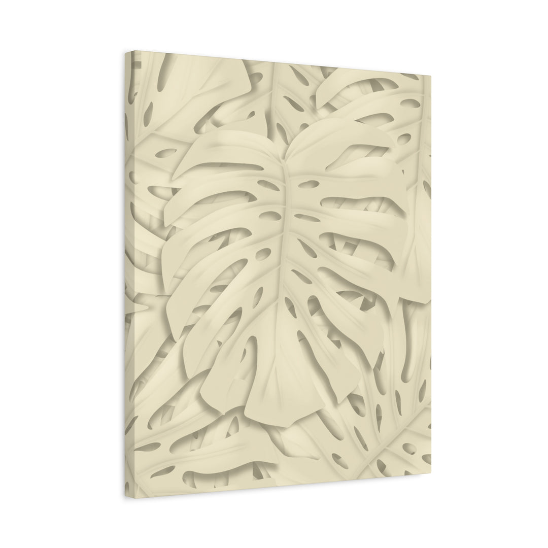 Monstera Canvas Print Durable Cotton Stretched Canvas With Beige Botanical Artwork For Modern Home Decor