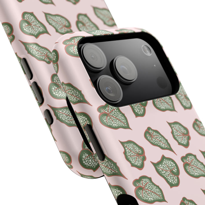 Begonia Pattern Phone Case – Dual Layer Protective Cover