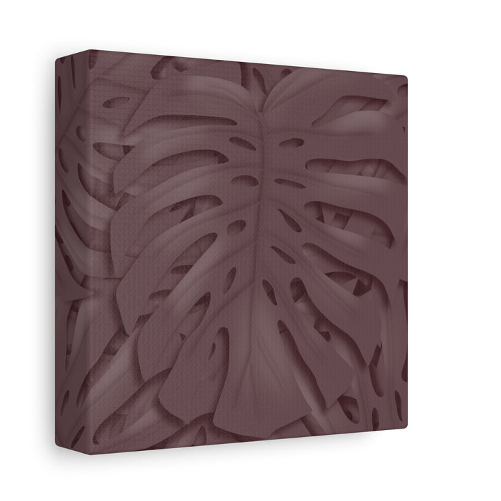 Merlot Monstera Canvas Art Stretched Matte Wall Print Botanical Plant Wall Decor For Living Room Bedroom