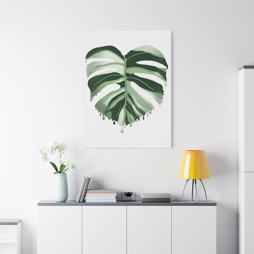 Melting Monstera Albo Canvas Large Indoor Wall Art Print Matte Finish Tropical Home Decor