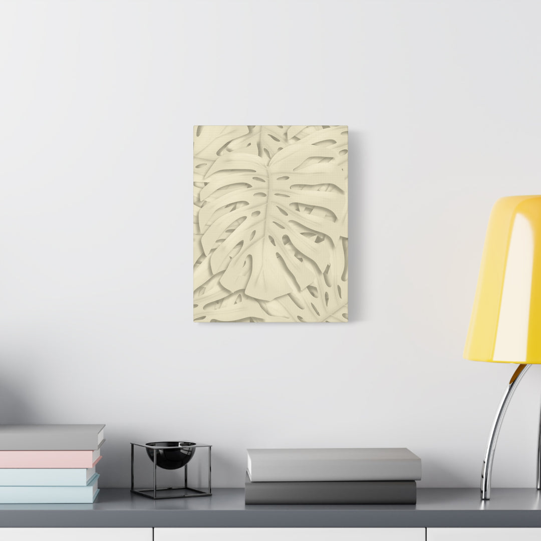 Monstera Canvas Print Durable Cotton Stretched Canvas With Beige Botanical Artwork For Modern Home Decor