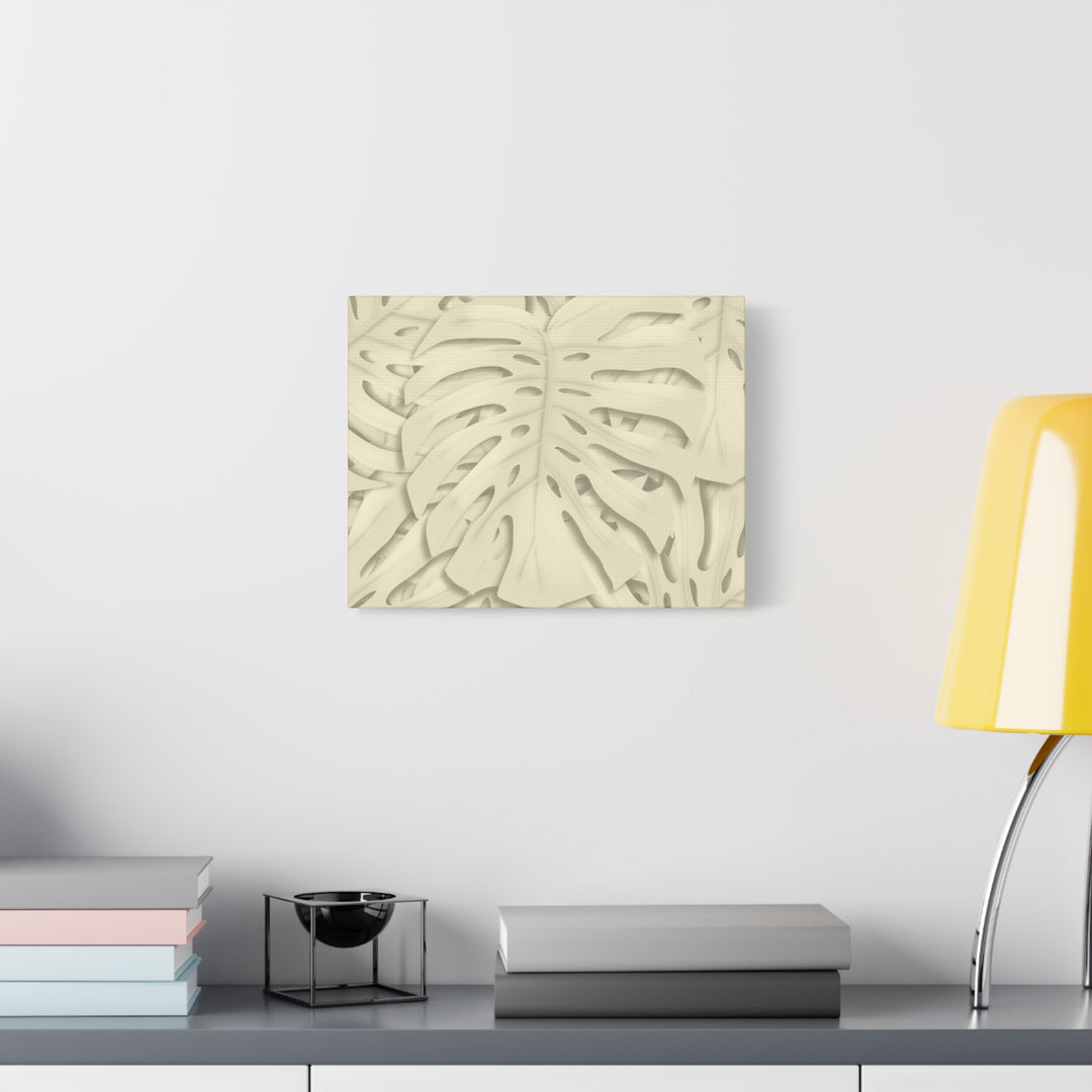 Monstera Canvas Print Durable Cotton Stretched Canvas With Beige Botanical Artwork For Modern Home Decor