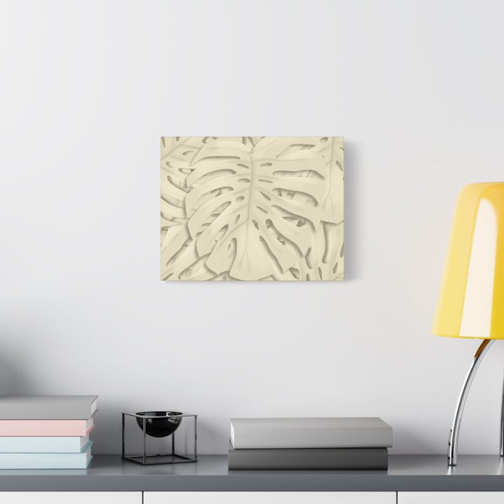 Monstera Canvas Print Durable Cotton Stretched Canvas With Beige Botanical Artwork For Modern Home Decor