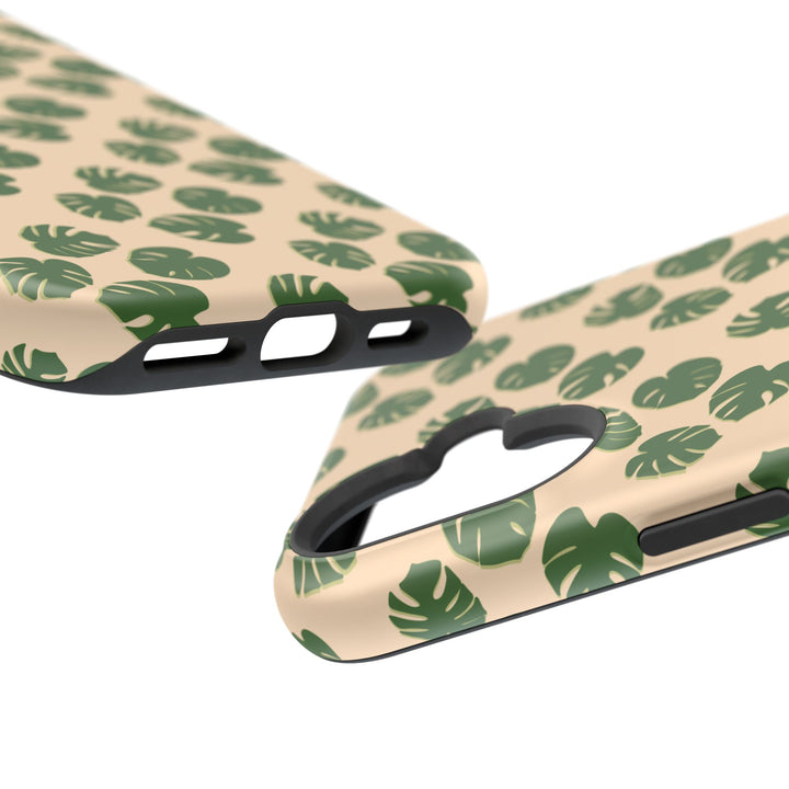 Monstera Pattern Phone Case – Dual Layer Protective Cover