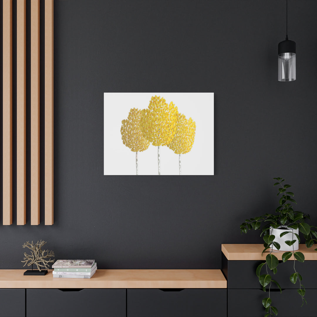 Fall Aspen Canvas Wall Art Print Quaking Aspen Yellow Fall Foliage on Durable Cotton Canvas