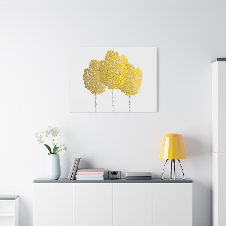 Fall Aspen Canvas Wall Art Print Quaking Aspen Yellow Fall Foliage on Durable Cotton Canvas
