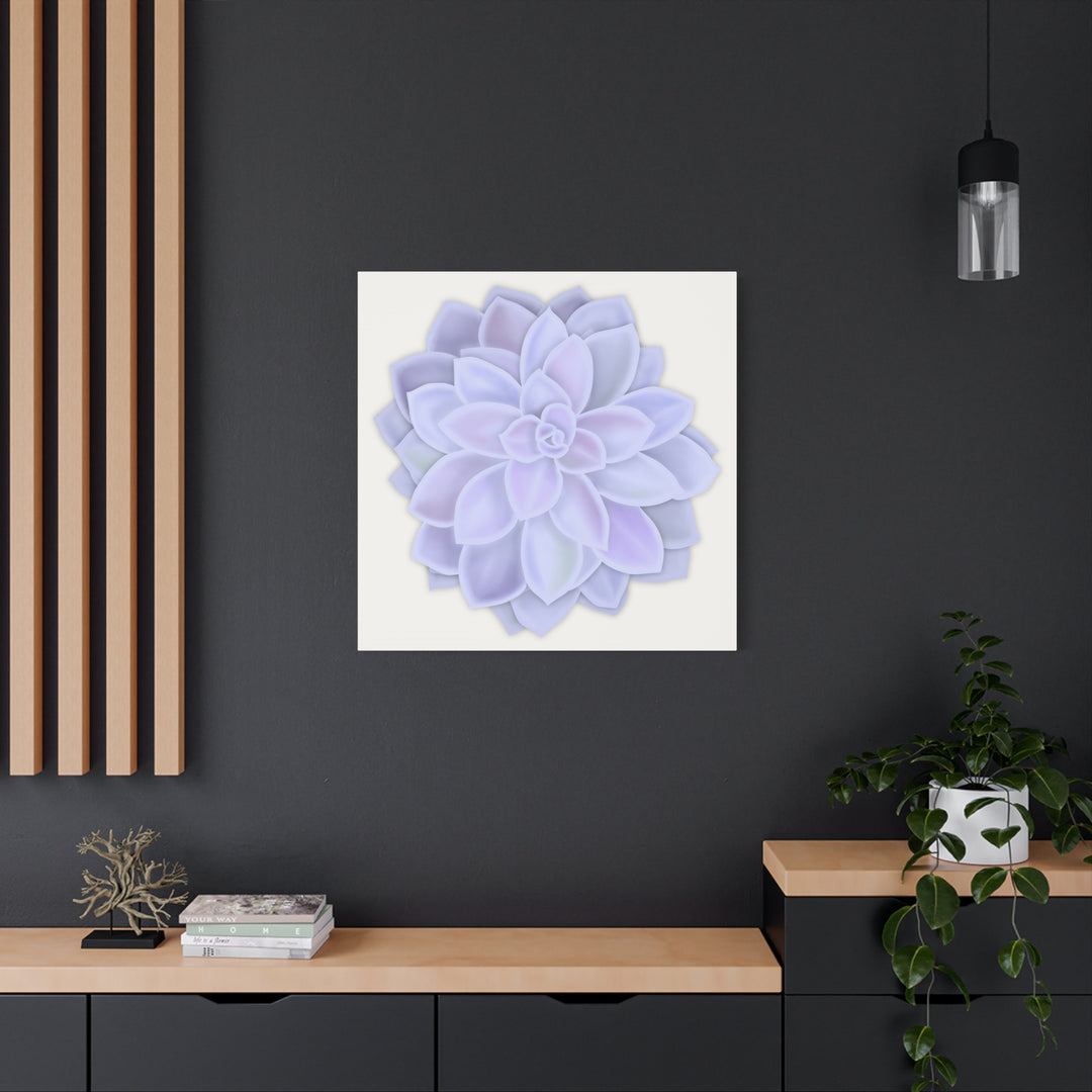 Succulent Canvas Art Pastel Rosette Canvas Durable Cotton Print Botanical Wall Art