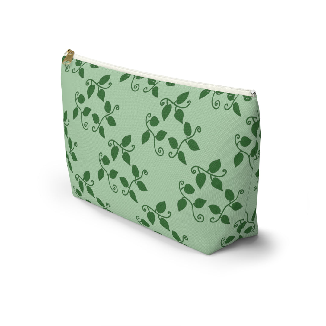 Pothos Pattern Accessory Pouch Floral Makeup Bag With T Bottom The Potted Pixel Studio