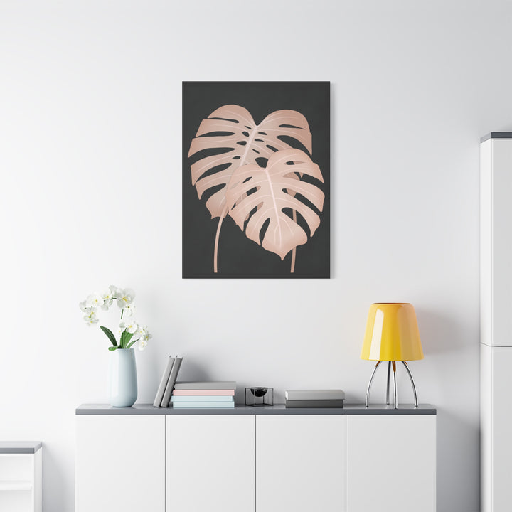 Pink Monstera Canvas Print – Botanical Wall Art