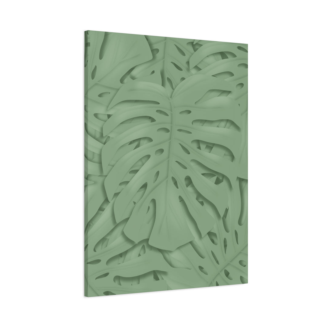 Monstera Canvas Art The Potted Pixel 24x36 Inches Matte Finish Wall Decor Botanical Green Leaf Print