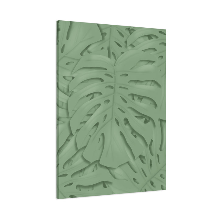 Monstera Canvas Art The Potted Pixel 24x36 Inches Matte Finish Wall Decor Botanical Green Leaf Print