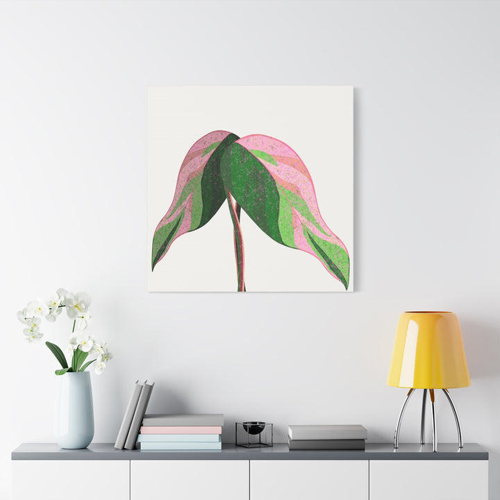 Pink Princess Philodendron Canvas Print Botanical Wall Art For Indoor Decor Modern Living Room Poster