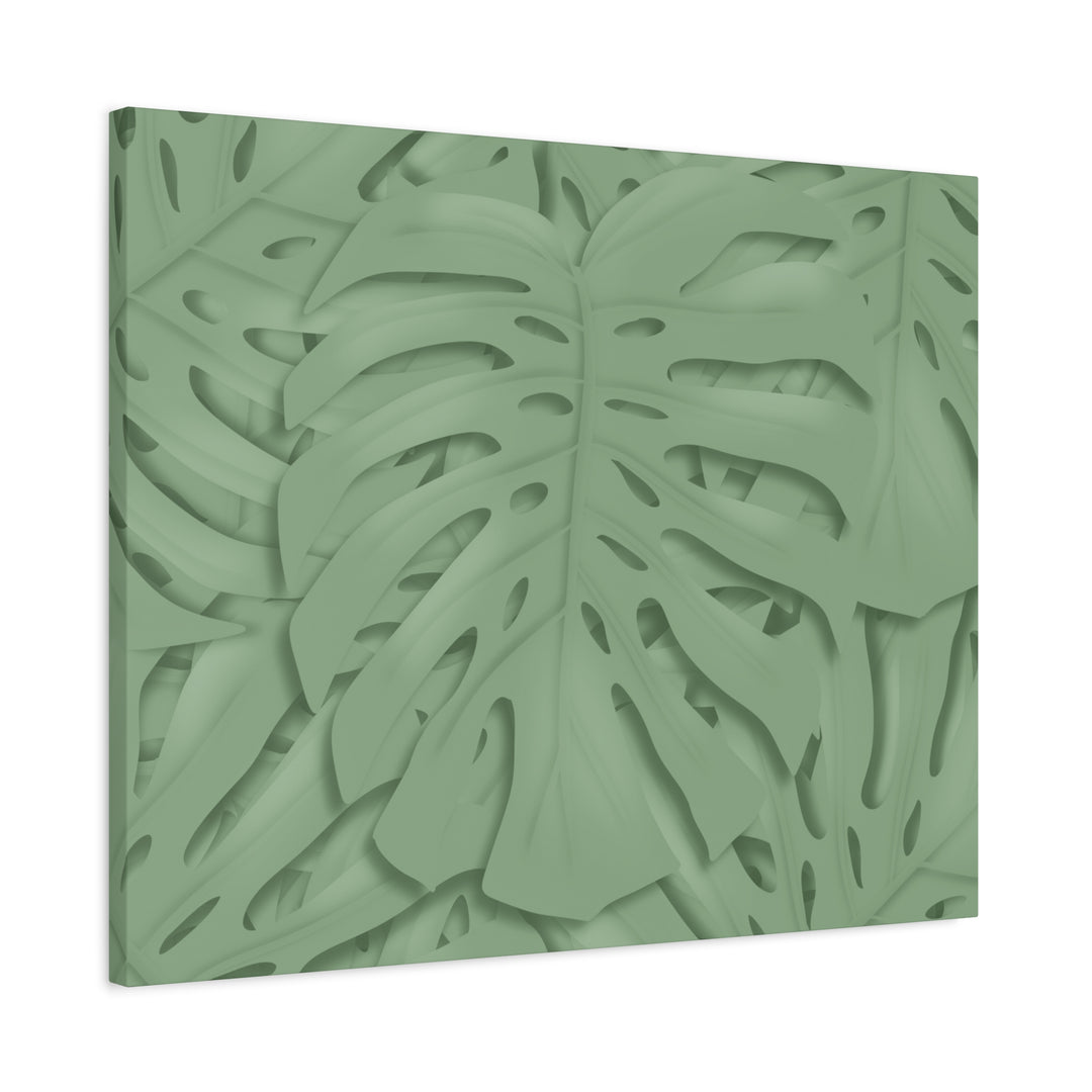 Monstera Canvas Art The Potted Pixel 24x36 Inches Matte Finish Wall Decor Botanical Green Leaf Print