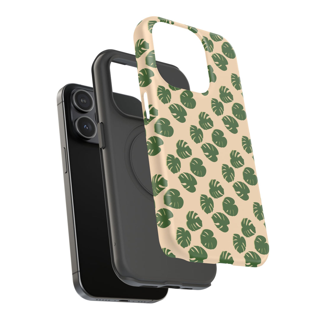 Monstera Pattern Phone Case – Dual Layer Protective Cover