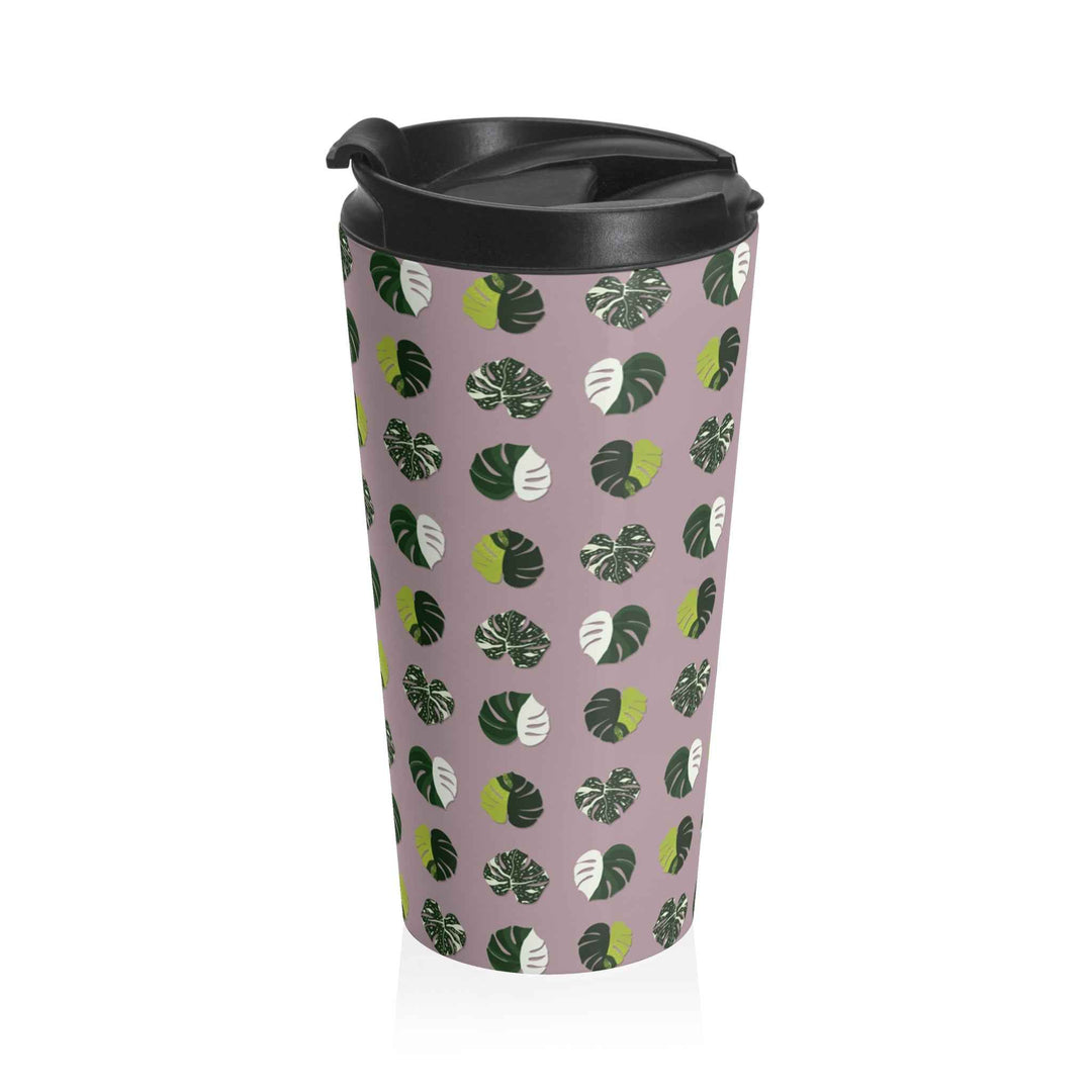 Variegated Monstera Pattern 15 oz Vacuum Insulated Stainless Steel Travel Tumbler