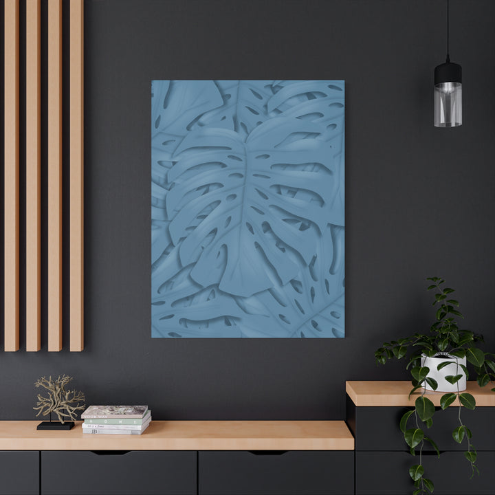 Monstera Canvas Art Blue Monstera Print With Durable Matte Finish For Modern Indoor Wall Decor