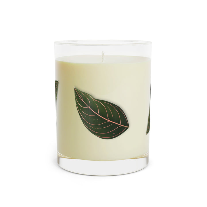Aglaonema Rotundum 11oz Soy Wax Candle Double Wick White Tea Fig Lavender Sage Ocean Mist Moss