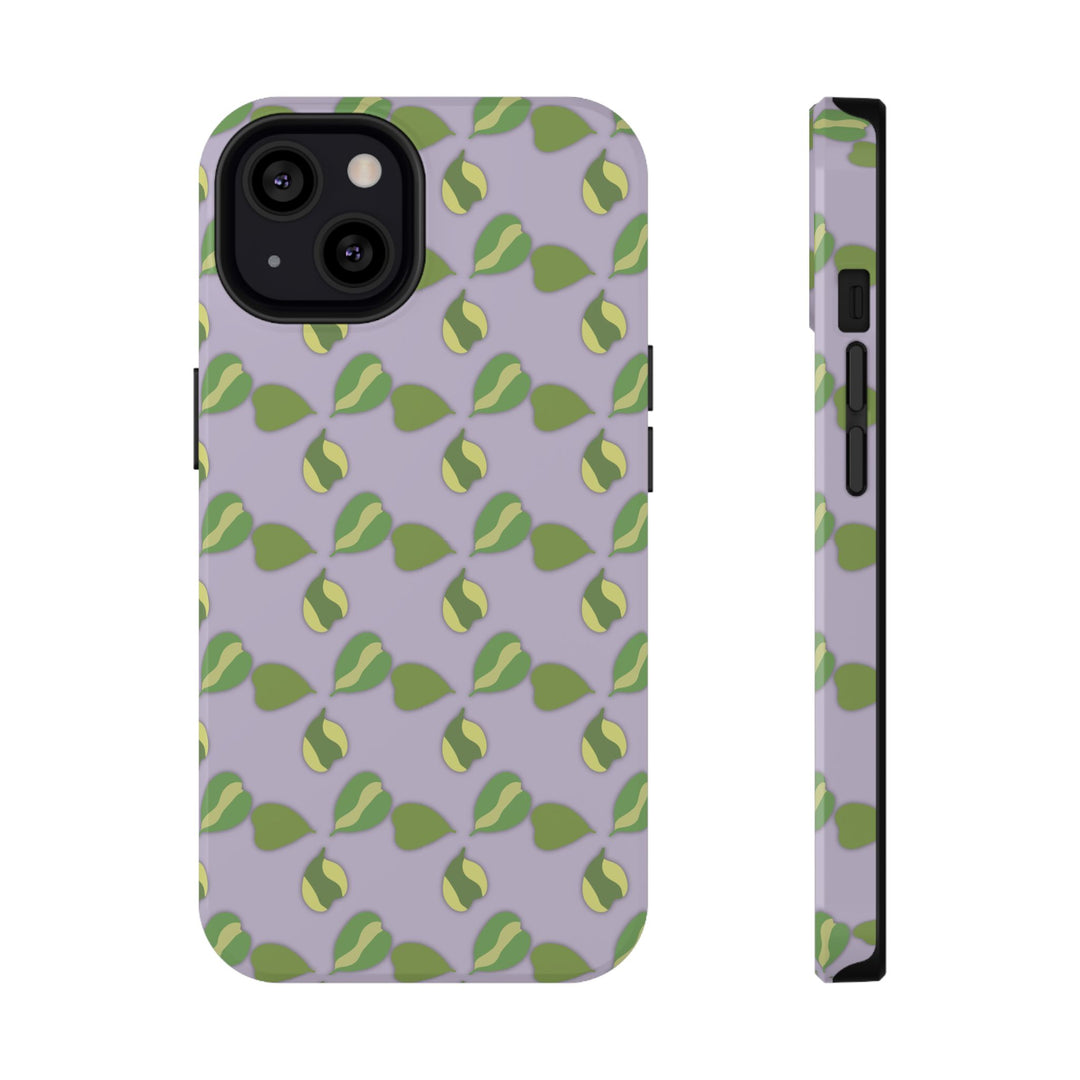 Hoya Kerrii Pattern Impact Resistant Phone Case Green Botanical Protective Cover Full Wrap Print