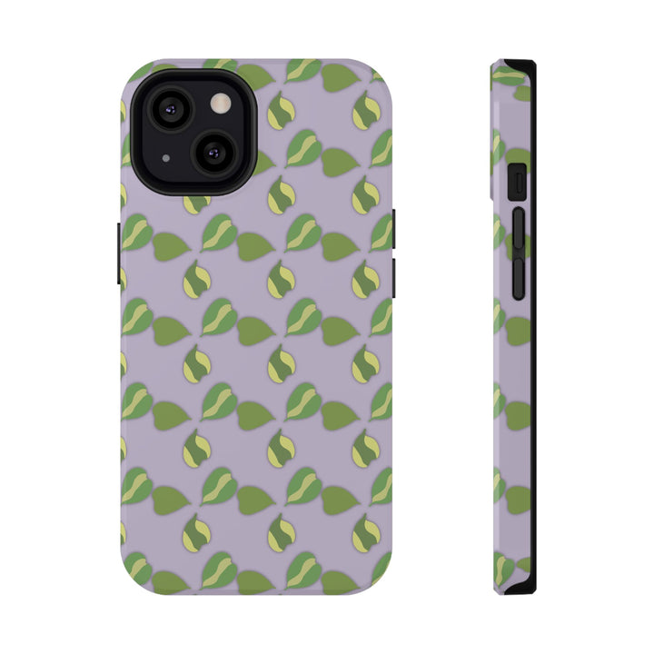 Hoya Kerrii Pattern Impact Resistant Phone Case Green Botanical Protective Cover Full Wrap Print