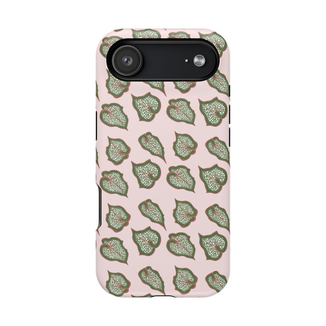 Begonia Pattern Phone Case – Dual Layer Protective Cover