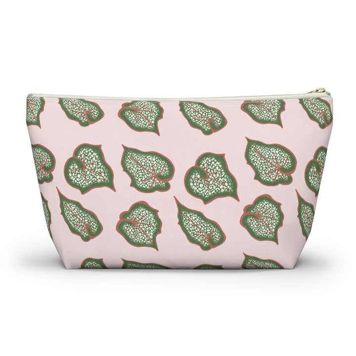 Begonia Pattern Accessory Pouch Makeup Bag With T Bottom For Cosmetics And Small Essentials