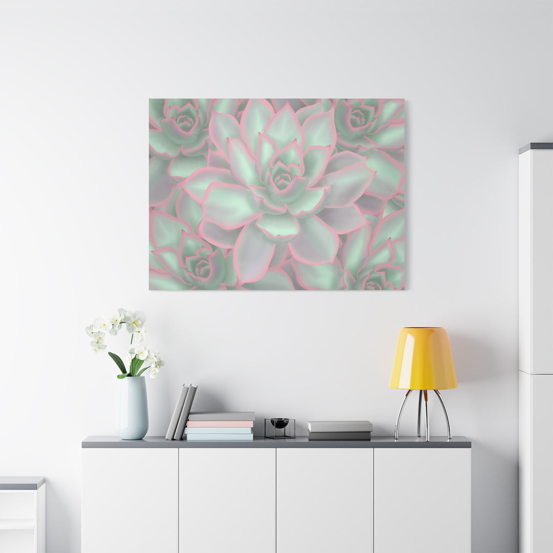 Echeveria Violet Queen Canvas Wall Art Succulent Print Matte Botanical Decor For Indoor Spaces