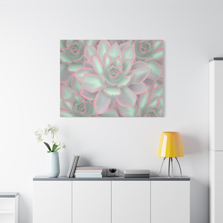 Echeveria Violet Queen Canvas Wall Art Succulent Print Matte Botanical Decor For Indoor Spaces